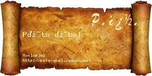 Péts Ábel névjegykártya