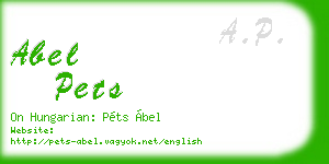 abel pets business card