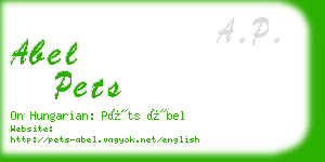 abel pets business card